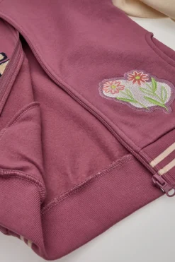Felpa Panna e Rosa con Cerniera Centrale PITT KIDS 6018