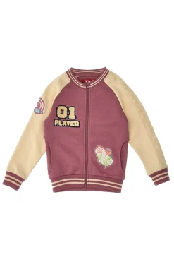 Felpa Panna e Rosa con Cerniera Centrale PITT KIDS 6018