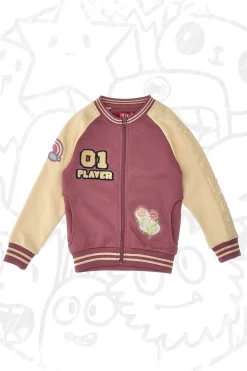 Felpa Panna e Rosa con Cerniera Centrale PITT KIDS 6018