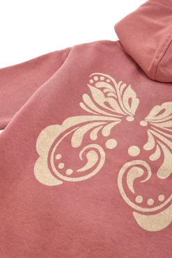 Felpa rosa con cappuccio felpata e stampa in rilievo Pitt Kids PT-KF-8019