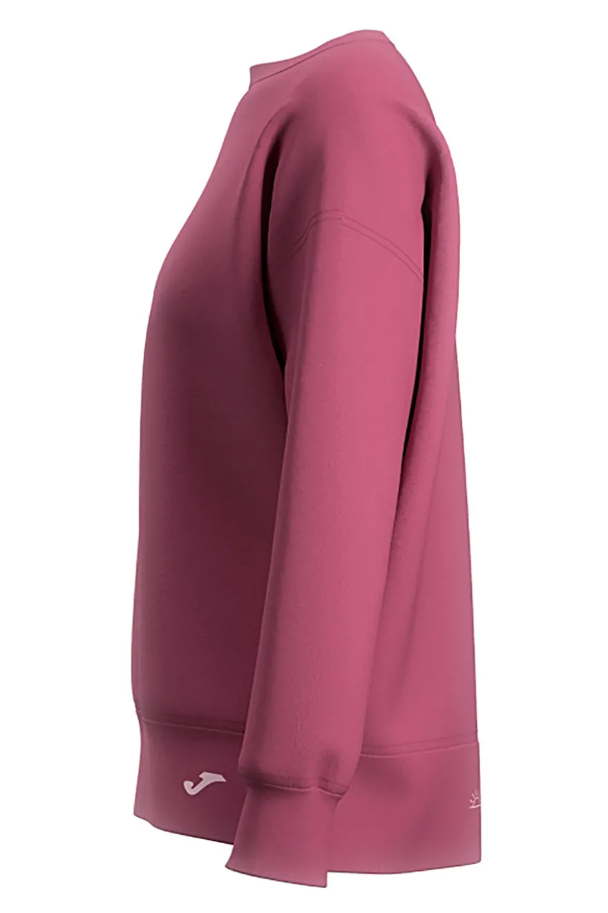 Felpa rosa crop con maniche raglan e stampa gommata Joma Breath Sweatshirt