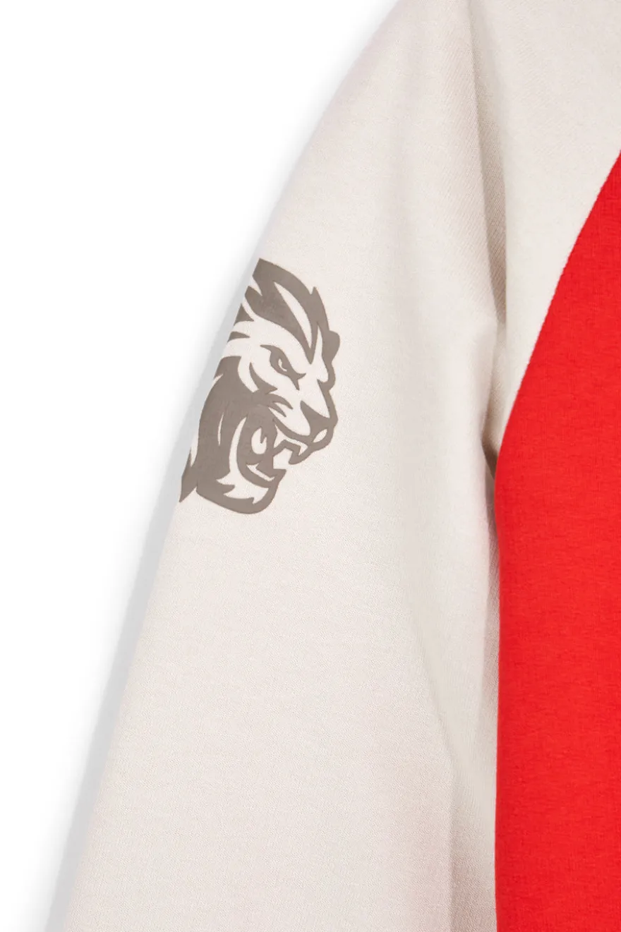 Felpa rossa con zip e stampa leoni Pitt kids PT-B-F-9019