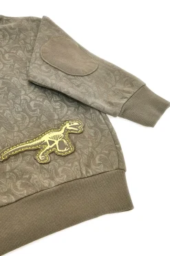 Felpa verde con cappuccio e zip interno felpato Pitt Kids PT-KF-8003