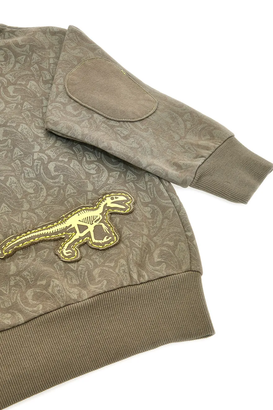 Felpa verde con cappuccio e zip interno felpato Pitt Kids PT-KF-8003