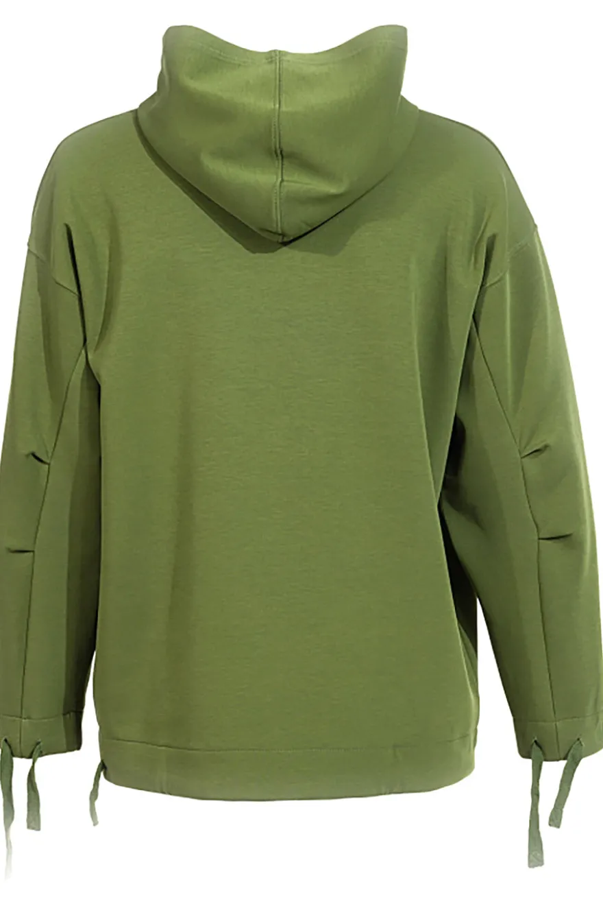 Felpa verde con lacci regolabili e logo in rilievo Joma Step Hoodie