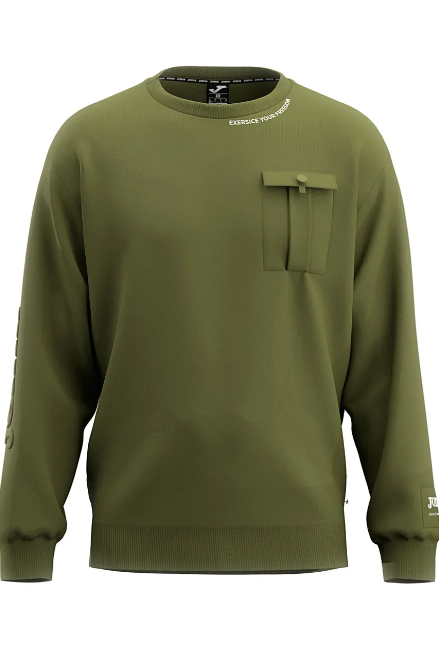 Felpa verde con tasca frontale e girocollo Joma Urban Street Sweatshirt