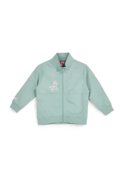 Felpa verde con zip e stampa floreale Pitt kids PT-G-F-9006