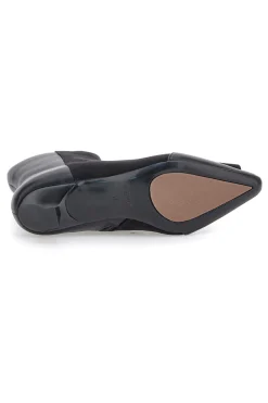 Ferre' F693C714 Schwarze Stiefeletten mit niedrigem Absatz und Schnalle