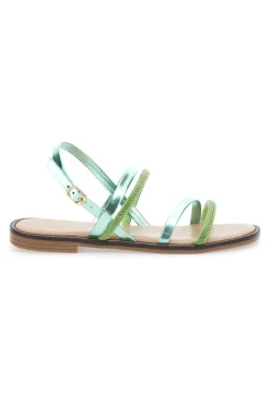 Flache Pushy Wamp Sandalen 1576 Grün
