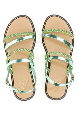 Flache Pushy Wamp Sandalen 1576 Grün