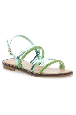 Flache Pushy Wamp Sandalen 1576 Grün