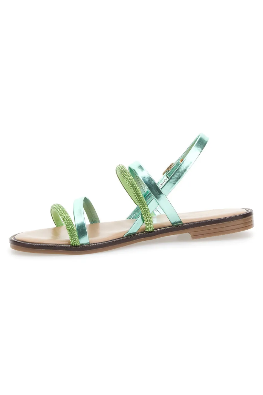 Flache Pushy Wamp Sandalen 1576 Grün