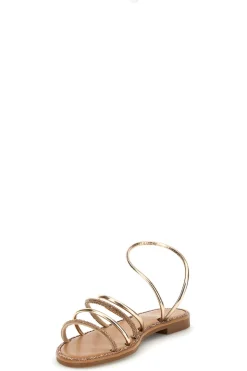 Flache Sandalen aus Platin mit Strasssteinen Mon dieu PRE9350