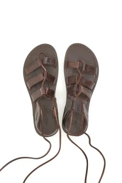 Flache Schnürsandalen Mio Tempo 1369 Braun
