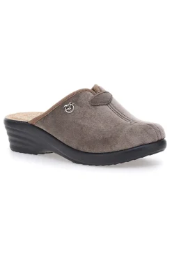Fly Flot 90L80X68PE Taupe Hausschuhe mit perforiertem Fußbett und Komfortkeil