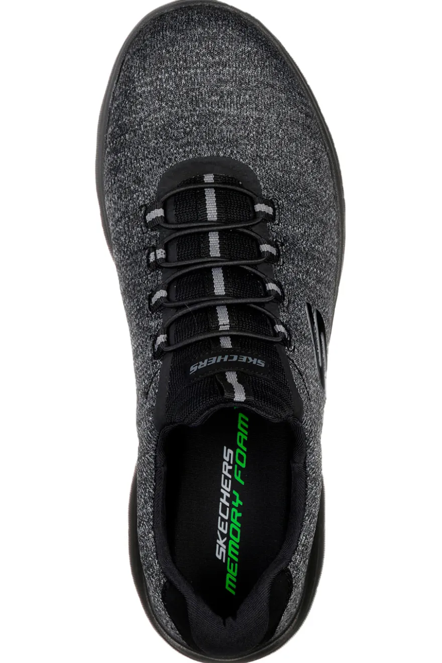 Forton Skechers Memory Foam Summits Schwarze Slip-On-Sneaker