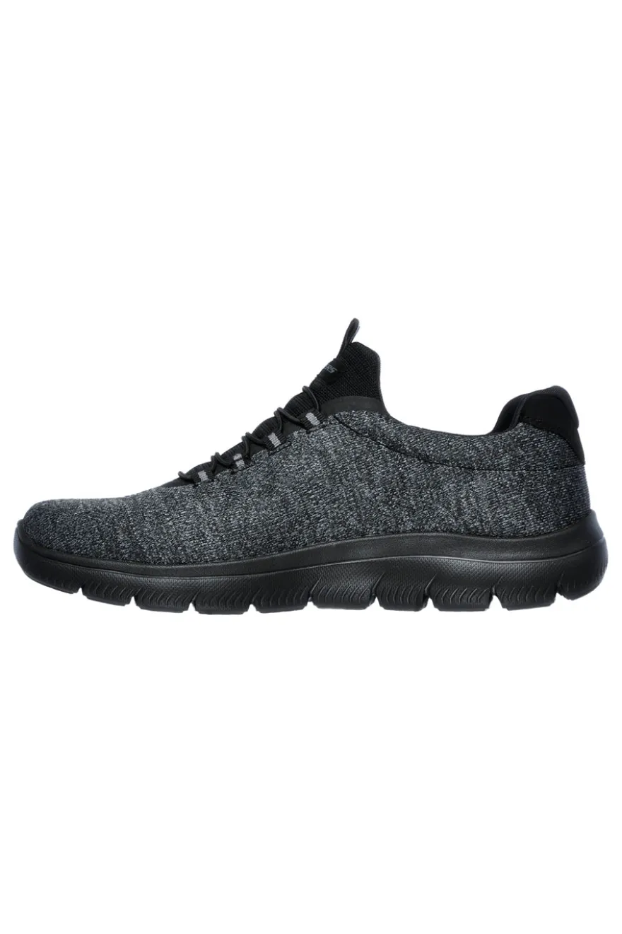 Forton Skechers Memory Foam Summits Schwarze Slip-On-Sneaker