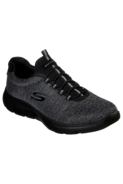 Forton Skechers Memory Foam Summits Schwarze Slip-On-Sneaker