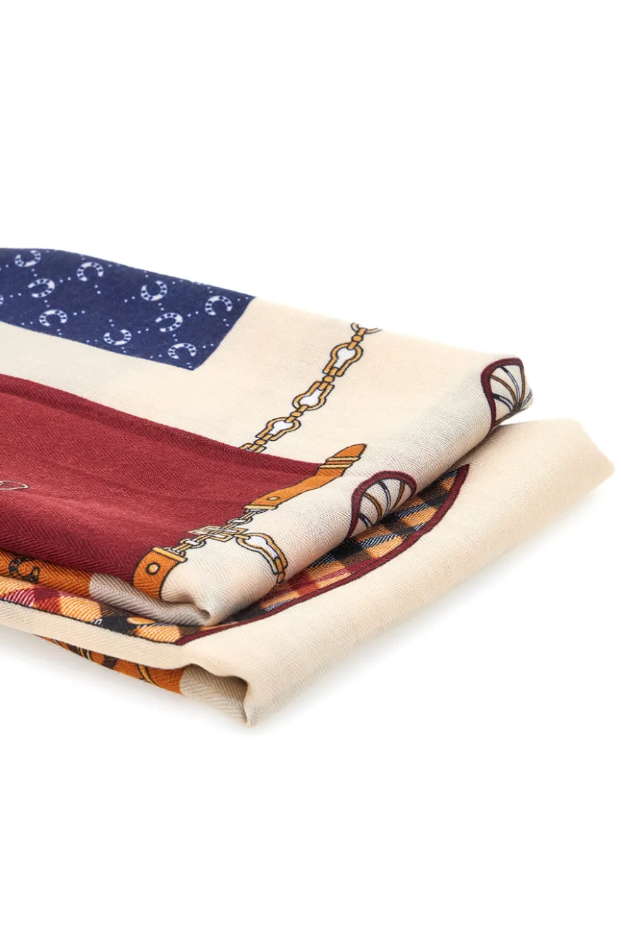 Foulard multicolore con stampa carrozza Roncato 46,003,30