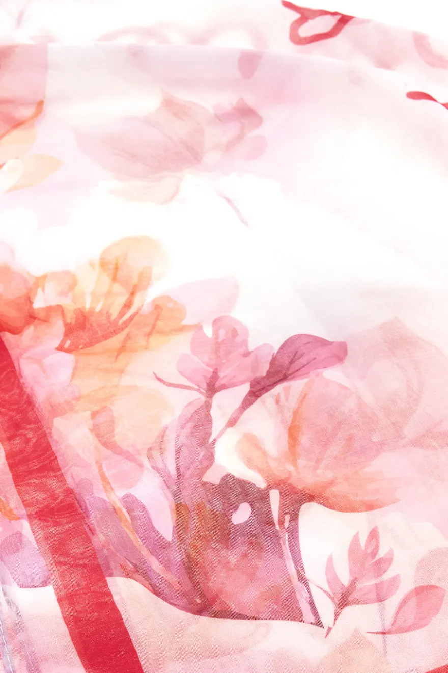 Foulard rosa con stampa floreale Laura biagiotti 26s204-59