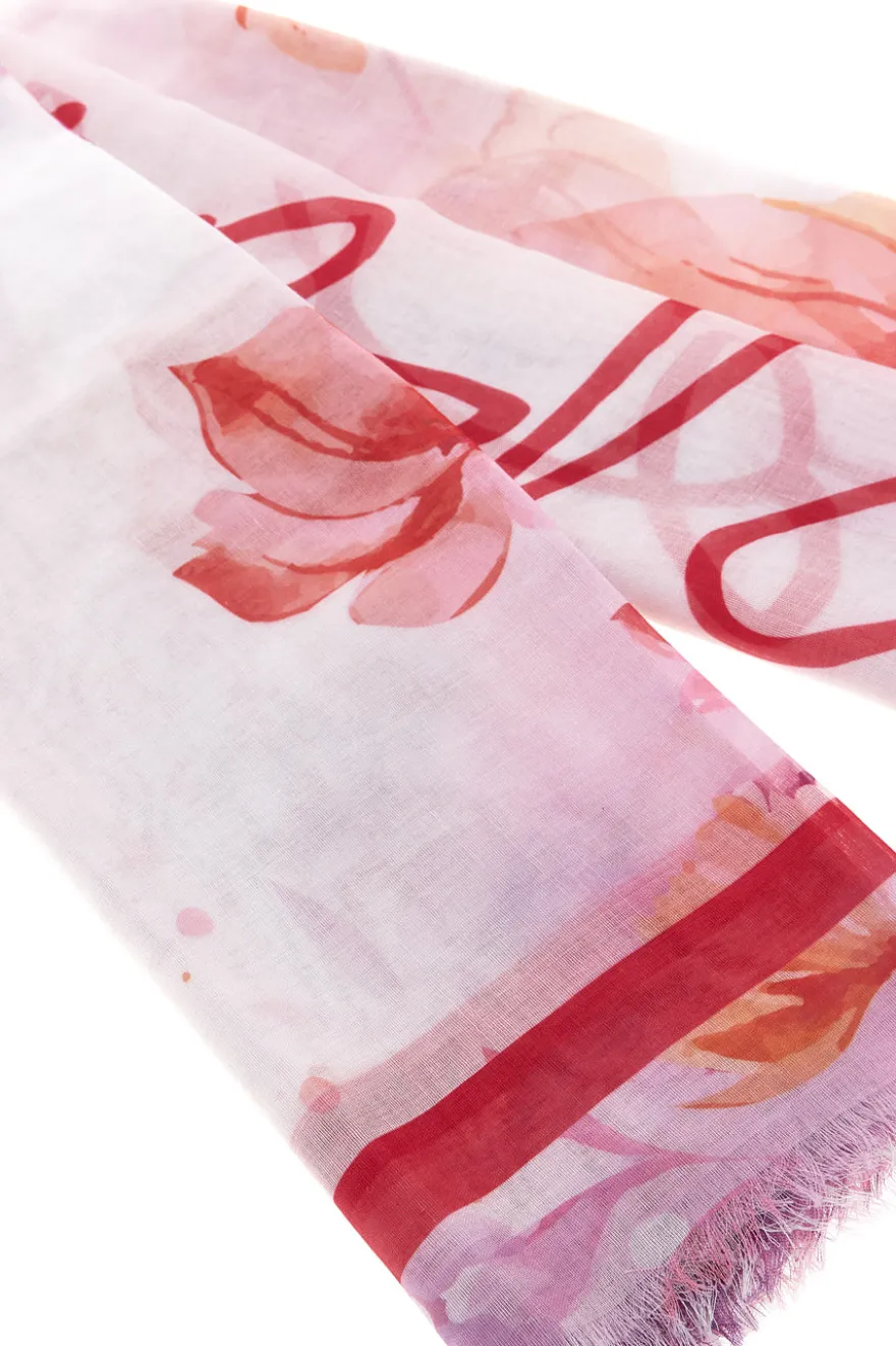 Foulard rosa con stampa floreale Laura biagiotti 26s204-59