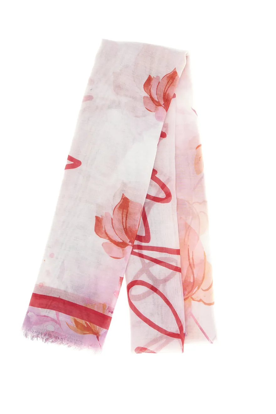 Foulard rosa con stampa floreale Laura biagiotti 26s204-59