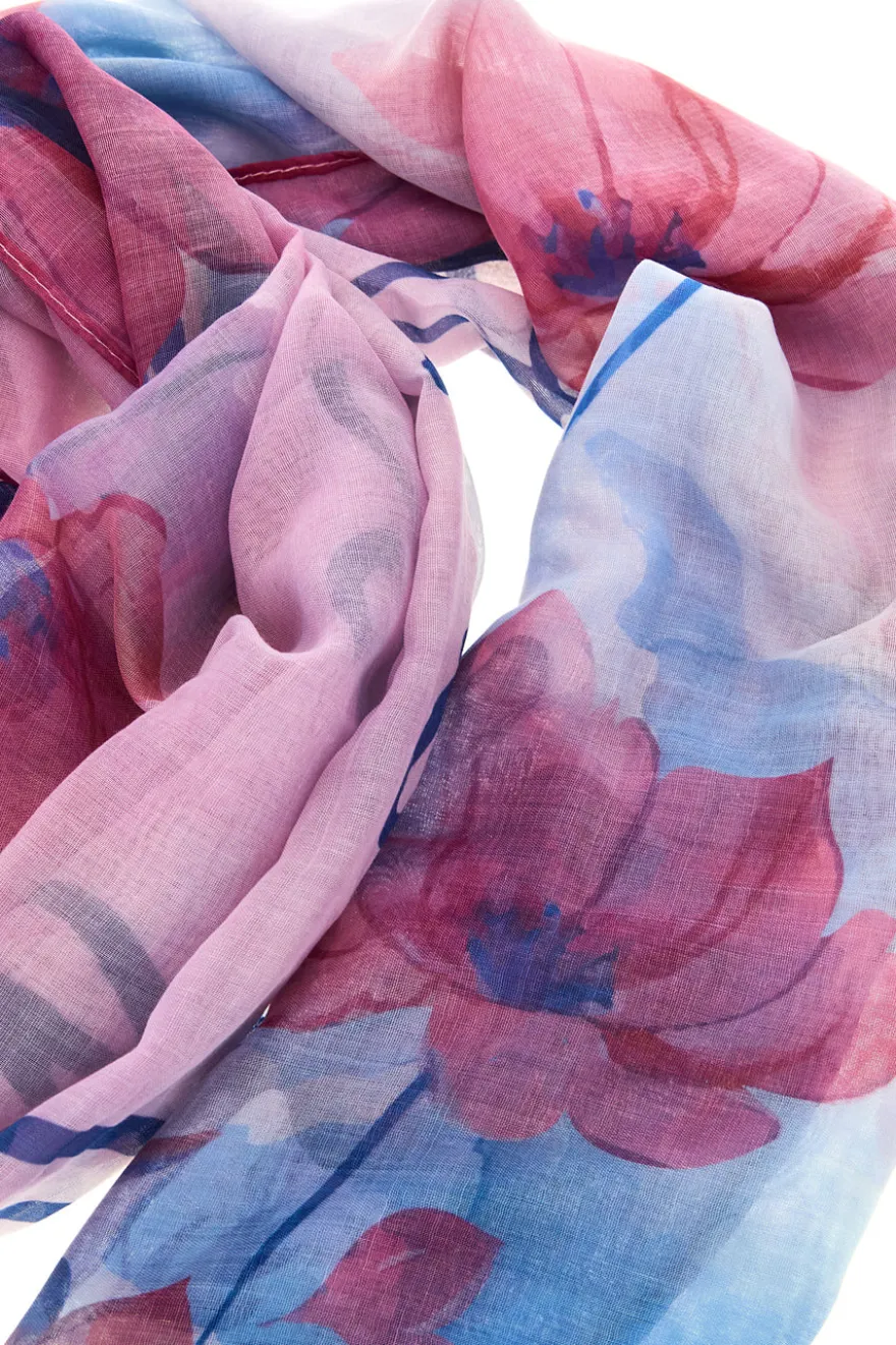 Foulard rosa con stampa floreale Laura Biagiotti 26s204-14