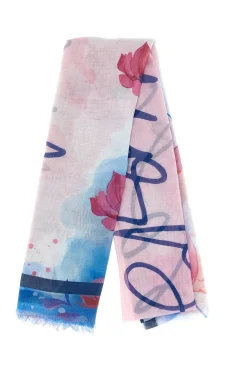 Foulard rosa con stampa floreale Laura Biagiotti 26s204-14
