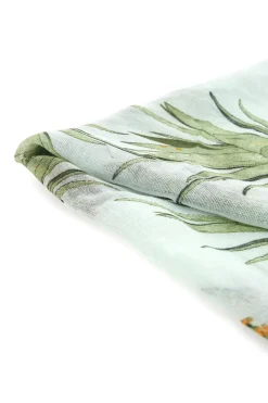 Foulard Verde con fantasia ananas tropicale in tessuto leggero Coveri Collection 976SUISCIAR/149E