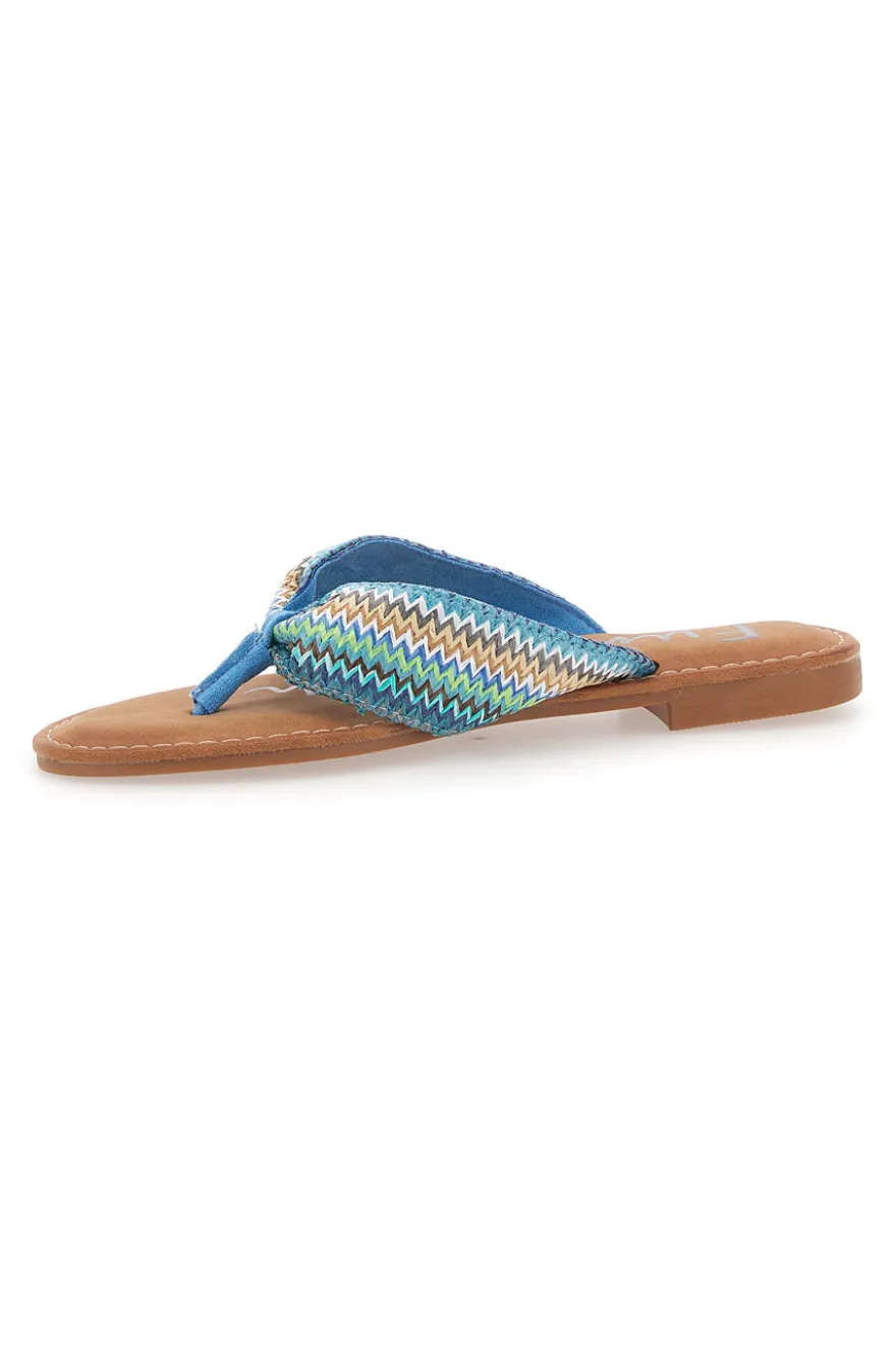Fun Beach 469 Blaue Flip-Flop-Hausschuhe
