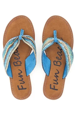 Fun Beach 469 Blaue Flip-Flop-Hausschuhe