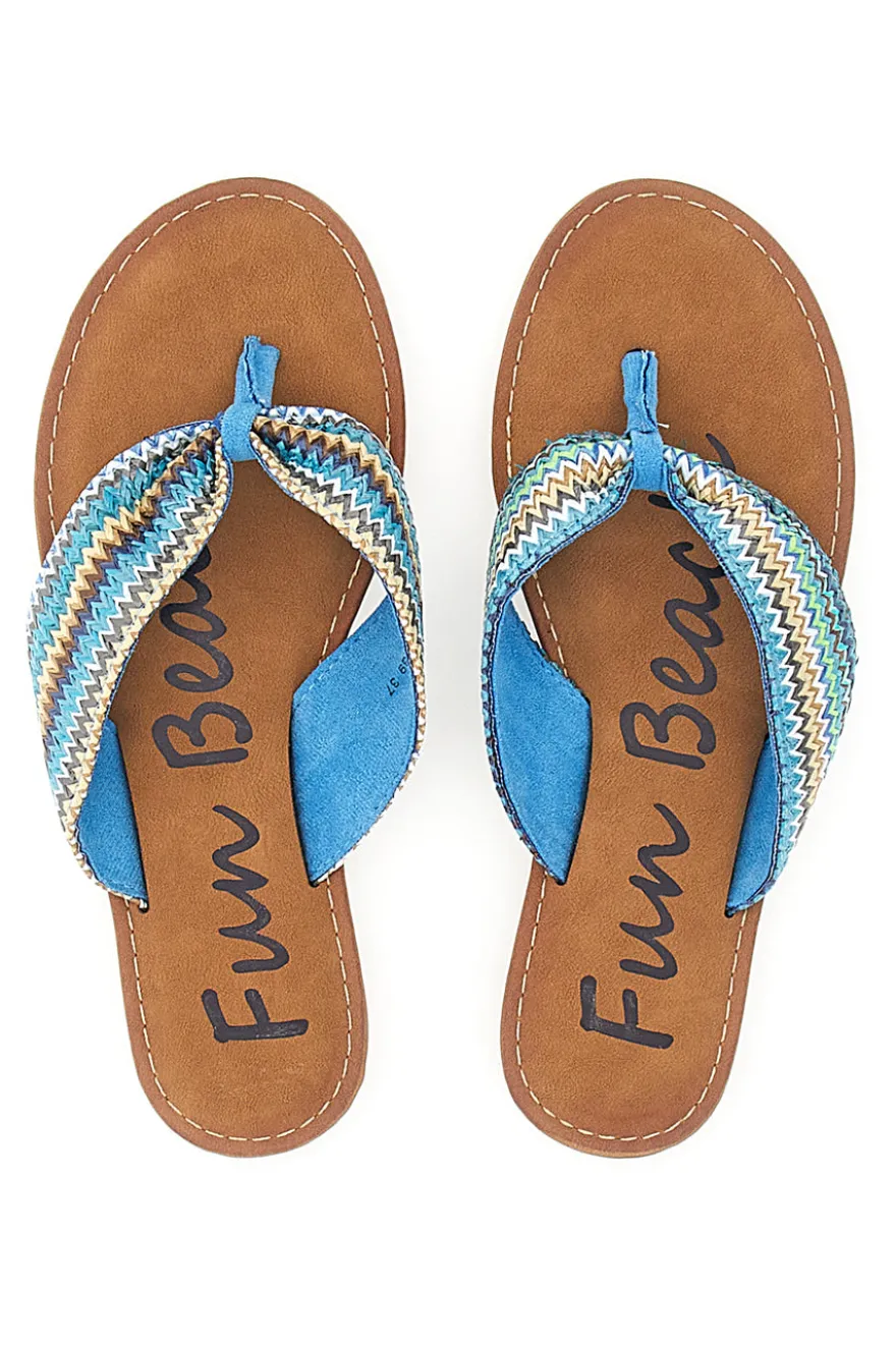 Fun Beach 469 Blaue Flip-Flop-Hausschuhe
