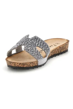 Fun Strand Silber Hausschuhe mit Glitter 18103