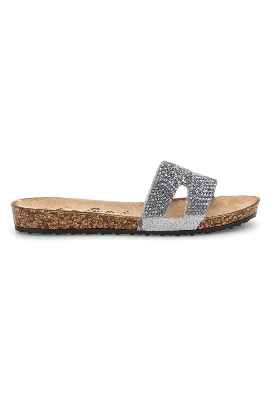 Fun Strand Silber Hausschuhe mit Glitter 18103