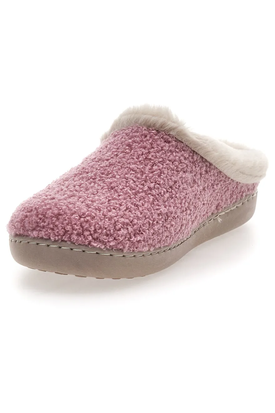 Gaia Mania GG549 Rosa Hausschuhe aus Stoff mit Teddy-Effekt und Fellfutter