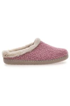 Gaia Mania GG549 Rosa Hausschuhe aus Stoff mit Teddy-Effekt und Fellfutter