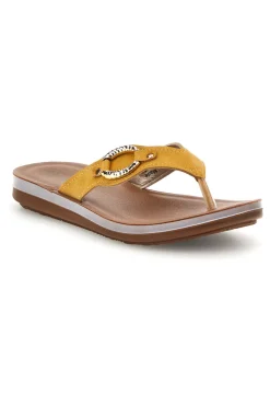 Gelber Flip-Flop mit Schmucksteinbesatz Inblu 19 ZO