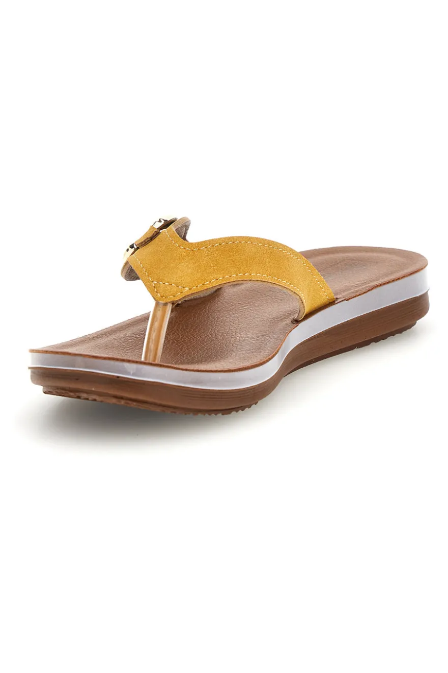 Gelber Flip-Flop mit Schmucksteinbesatz Inblu 19 ZO