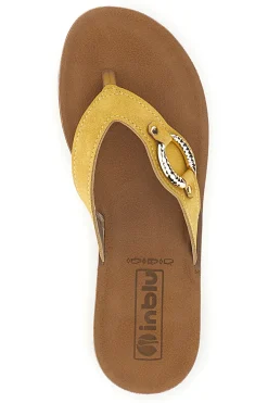 Gelber Flip-Flop mit Schmucksteinbesatz Inblu 19 ZO