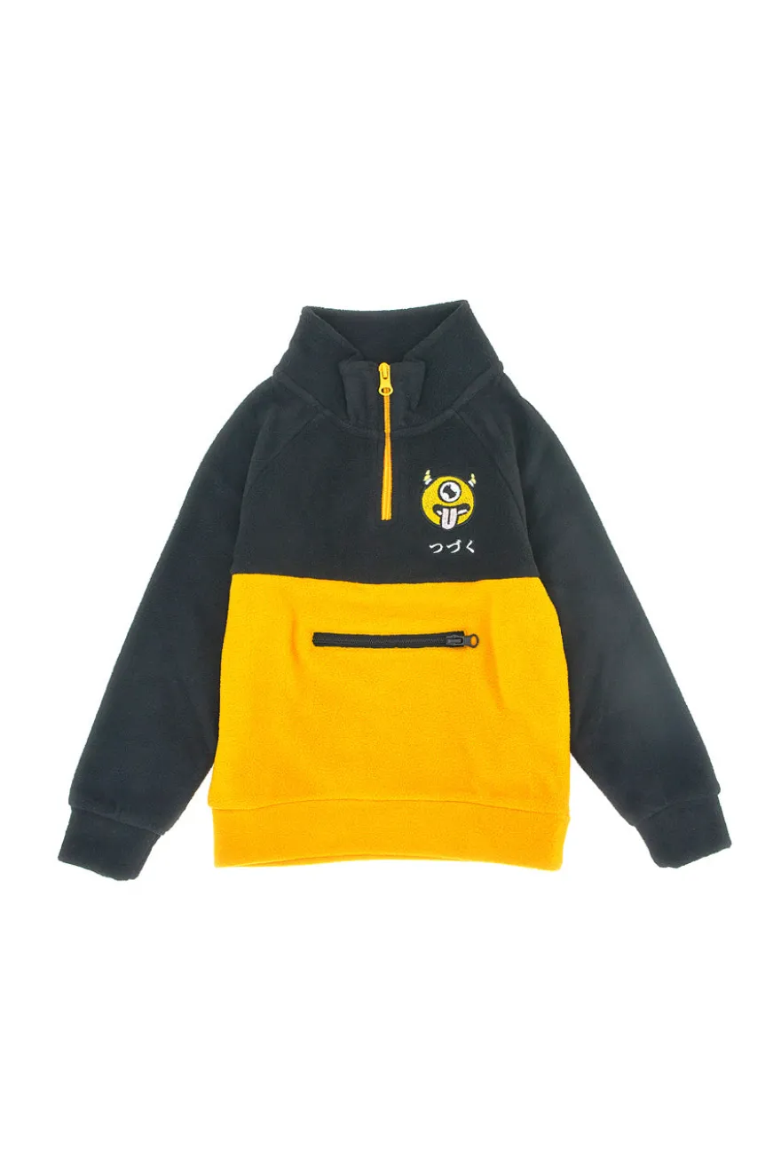 Gelbes und schwarzes Fleece-Sweatshirt PITT KIDS 6027