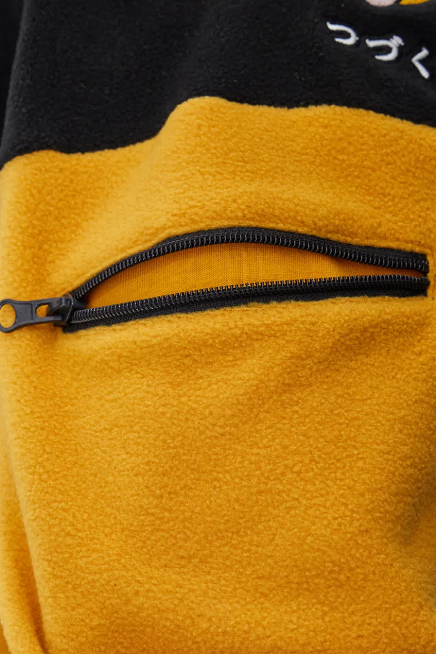 Gelbes und schwarzes Fleece-Sweatshirt PITT KIDS 6027