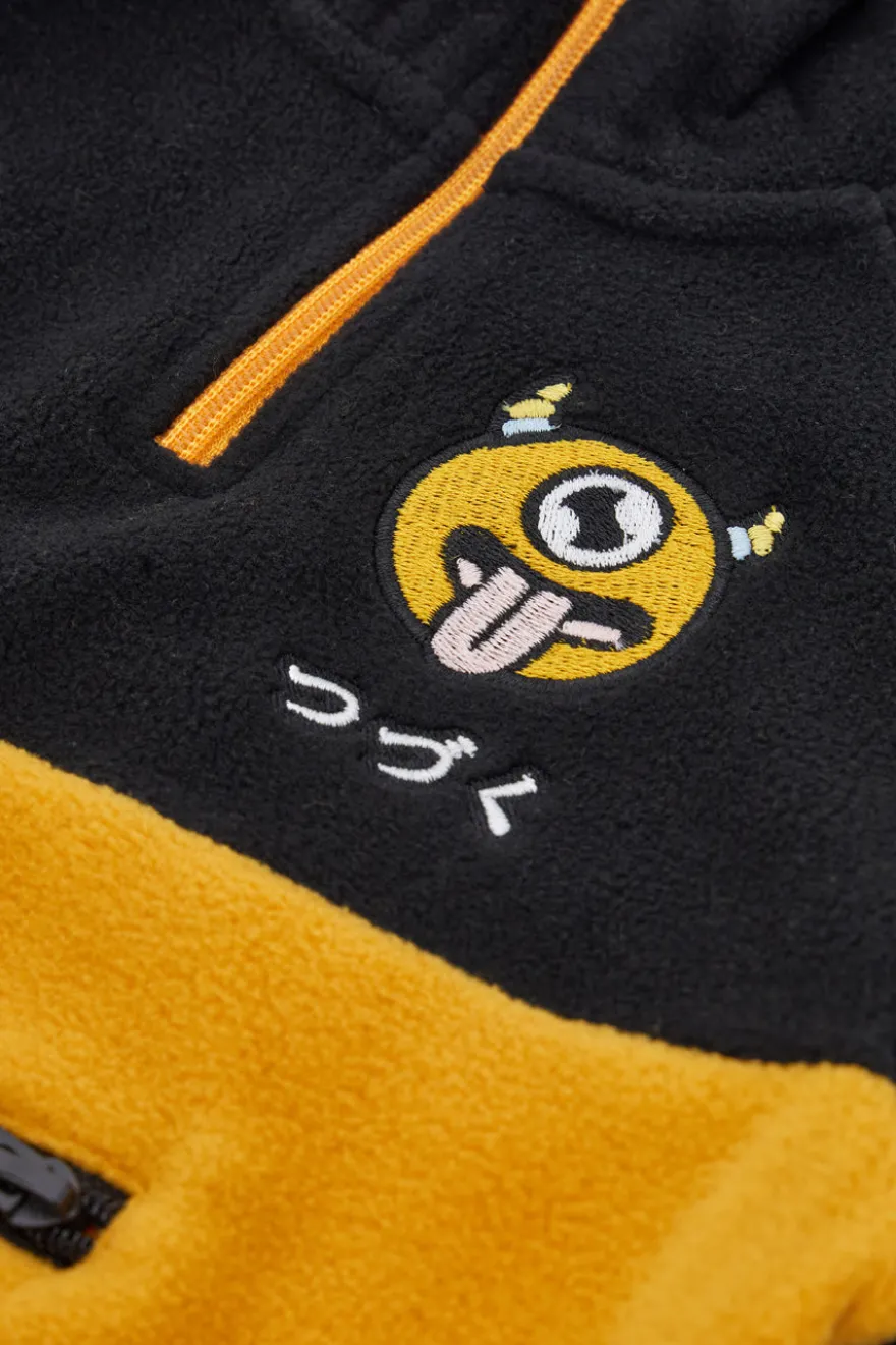 Gelbes und schwarzes Fleece-Sweatshirt PITT KIDS 6027