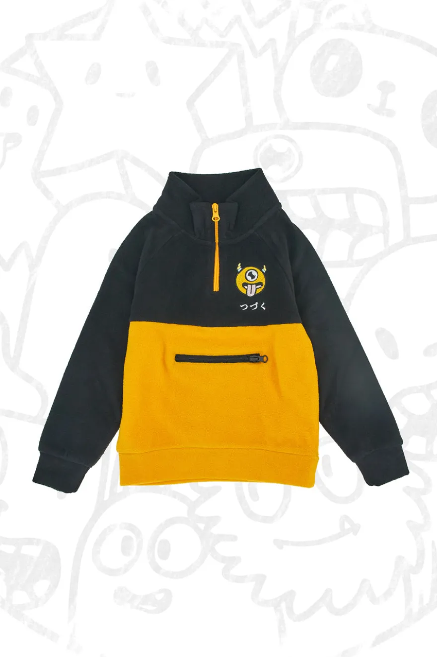 Gelbes und schwarzes Fleece-Sweatshirt PITT KIDS 6027