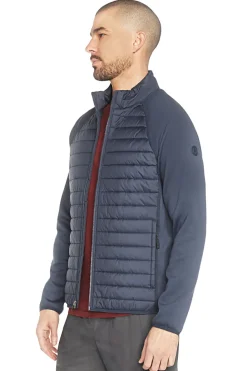 Giacca imbottita blu con maniche in maglia Skechers JA141