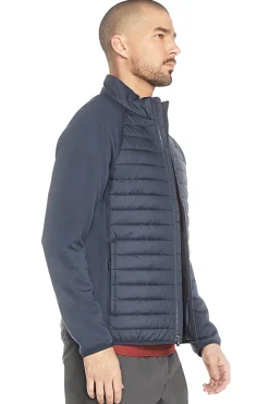 Giacca imbottita blu con maniche in maglia Skechers JA141