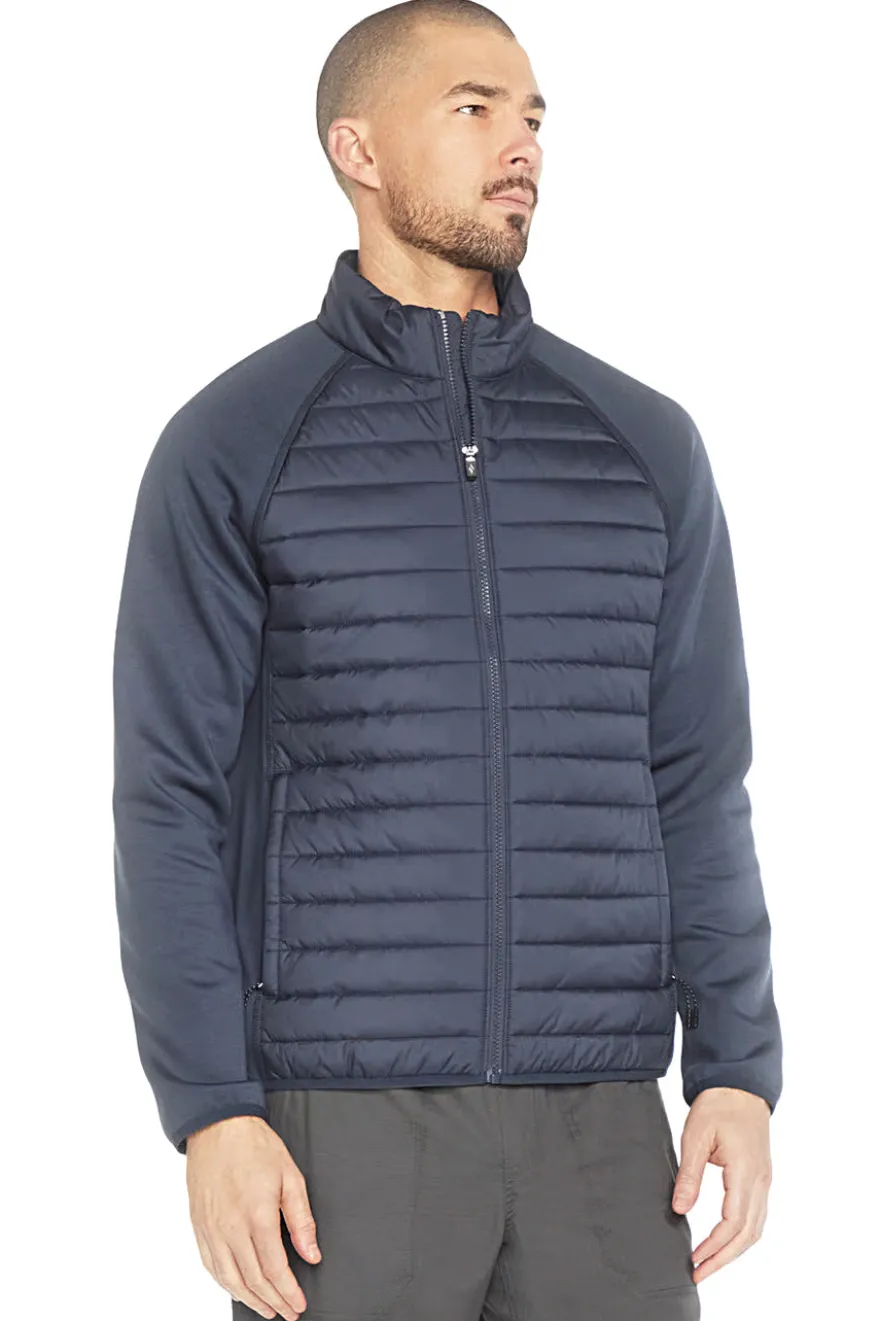 Giacca imbottita blu con maniche in maglia Skechers JA141