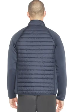 Giacca imbottita blu con maniche in maglia Skechers JA141