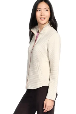 Giacca panna con zip in tessuto riciclato Skechers JA78