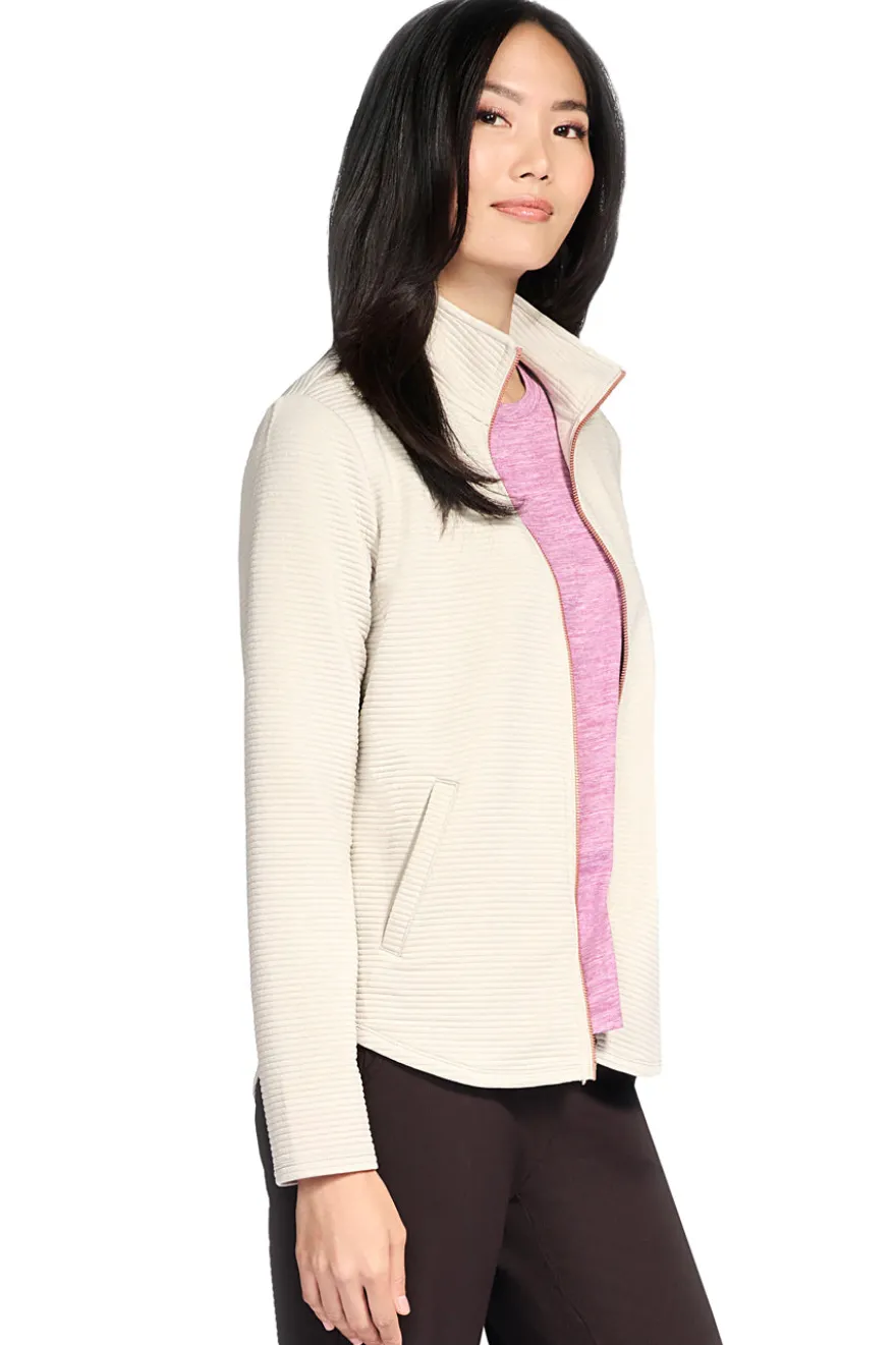 Giacca panna con zip in tessuto riciclato Skechers JA78
