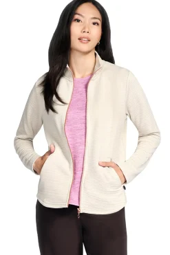 Giacca panna con zip in tessuto riciclato Skechers JA78